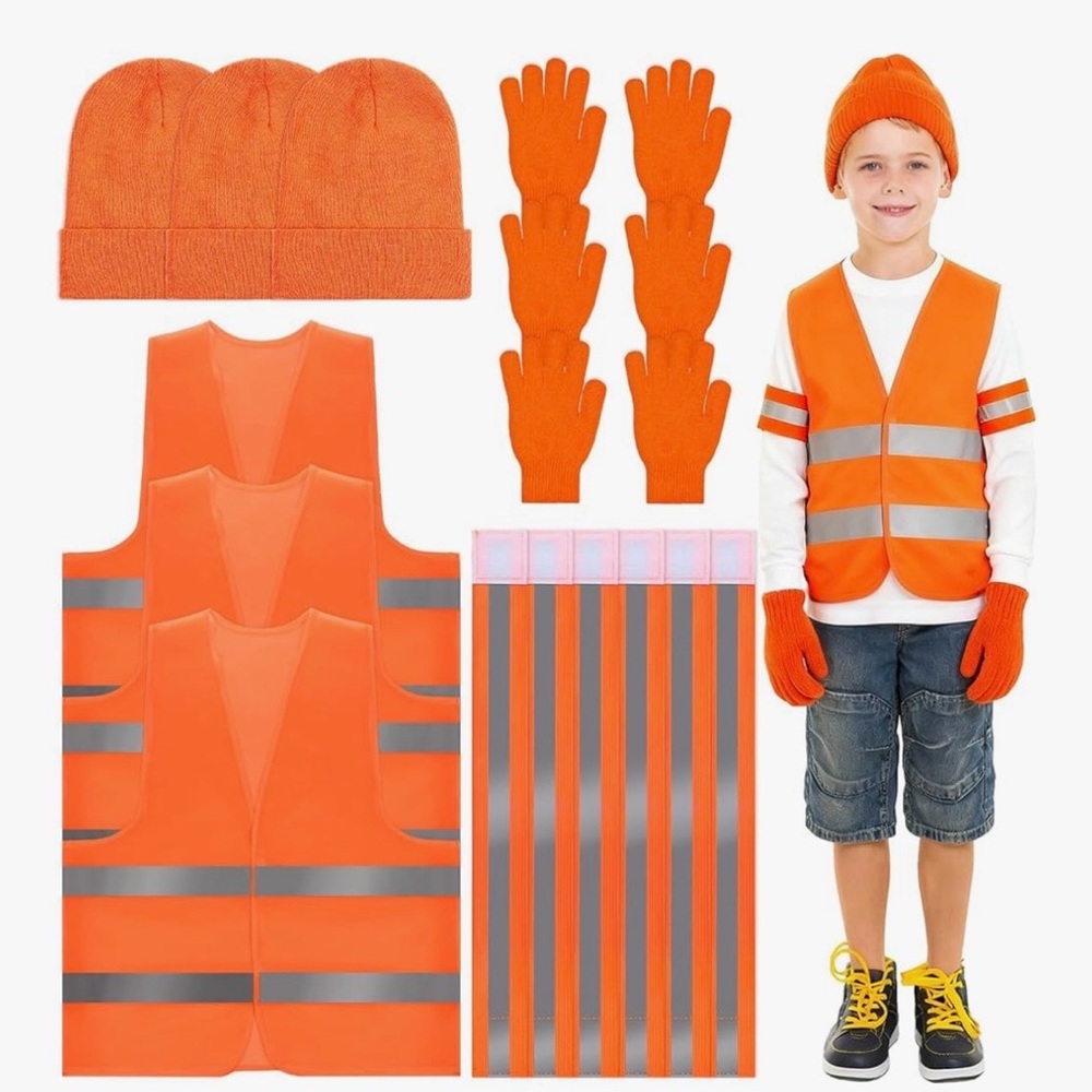 15 Piece Blaze Orange Safety/Sports Vest & Accessories Set